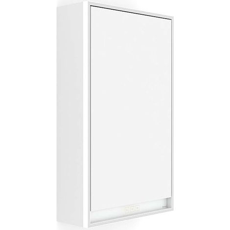 Nimco GA 1 - Armario con espejo con iluminación LED, 70x42x15 cm, 1 puerta, derecha, blanco mate GAB 10000P-VX-05 (1/5)