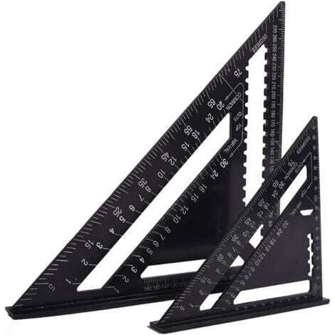 Multifunction Carpenter's Square 18cm and 30cm, Triangle Metal Aluminum Ruler Square Ruler Protractor Guide Angle 45 90 Degrees/Carpenter Tools/Tracing Tool Wood Carpentry Guidance (1/4)