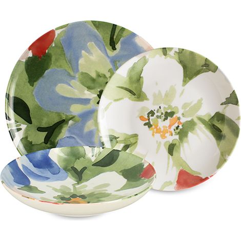 Service de table 36 pièces en porcelaine, FLORALUX (1/4)