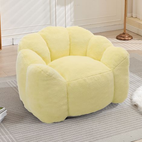 Divano compatto Lotus 110x110x68 cm in velluto giallo, senza montaggio – MEUBLIV (1/5)