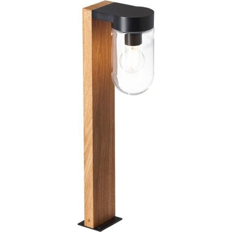 Borne extérieure CABAR - BRILLIANT - bois foncé/noir - métal/verre E27 1x40W