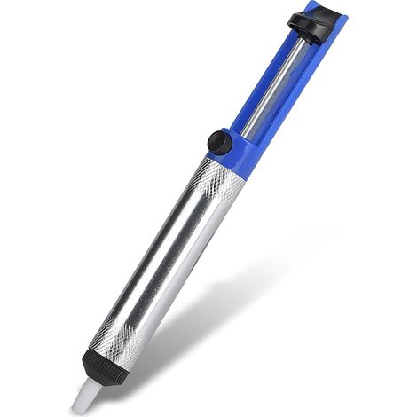 Entlötpumpe mit Aluminiumgehäuse 18,3 cm Lötsauger, Manuelles De-soldering Heat Resistant Entlötpumpe Werkzeug, Vakuum Löten Entfernen Handwerkzeug (Blau) (1/5)
