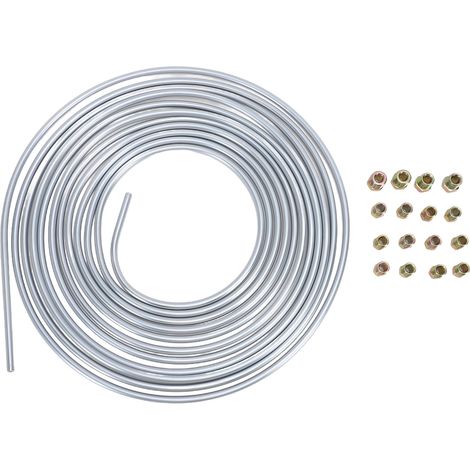 Kit conduites frein, rouleau tube flexible galvanisé antirouille 25 pieds 1/4 pouces, 16 raccords évasés (1/5)