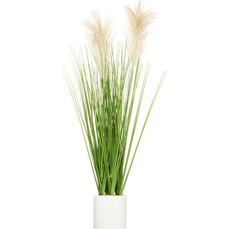 Plante artificielle Plumeau pot ciment H70cm - Atmosphera créateur d'intérieur
