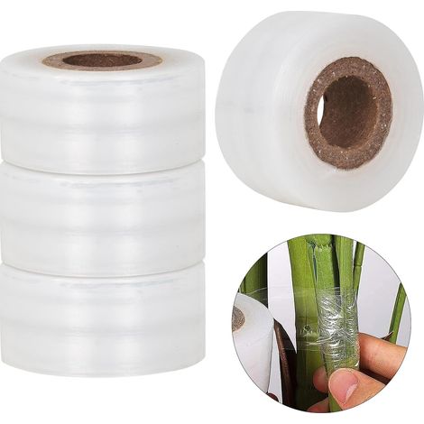 pezzi di nastro per innesto per piante, 200 m x 3 cm, nastro barriera trasparente ed estensibile, nastri autoadesivi per innesto in vivaio, nastro riparatore biodegradabile per alberi da frutto e giar (1/5)