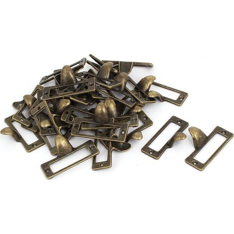 54mm x 33mm 16mm Metall 2 Locher Tag Label Halter Ziehen Griffe Bronze Ton 30 pièces (0a85ef2b72741d (1/3)