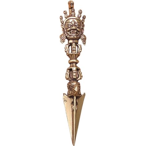 Pilon Vajra en Laiton Artisanat Léger et Portable, Ornement Dharma Unique pour Contemplation et Décoration de Bureau, Style Rétro en Cuivre Doré (1/5)