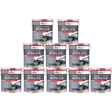 Pittura acrilica per esterni: per facciate esterne e stucco - ARCAFAÇADE RENOV - 10 x 10 L Giallo Paglia - RAL 085 90 30 - ARCANE INDUSTRIES