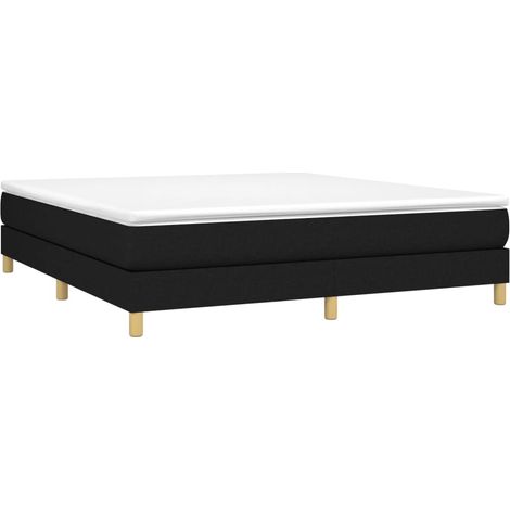 Box Spring Bed Frame Black Super King Fabric vidaXL (1/4)