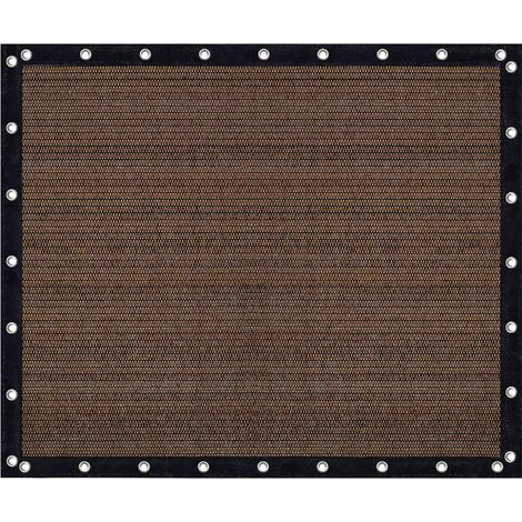 Vela ombreggiante traforata per protezione solare e privacy, ideale per balconi, terrazze, pergole (2 x 4 m) - Marrone