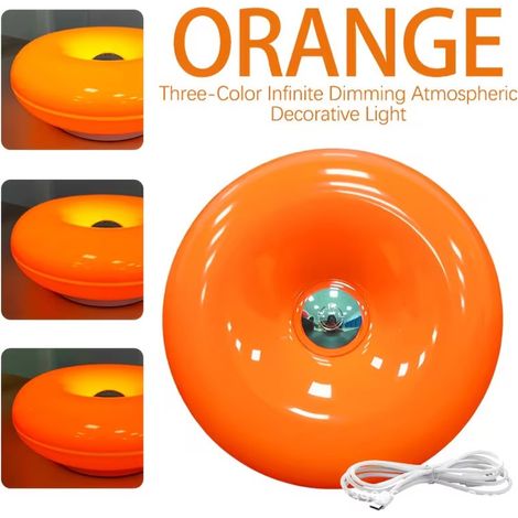 Lampe de table Donut, applique d’ambiance, lampe de table rétro moderne, dimmable 3 couleurs, lampe de table de chevet (1/5)