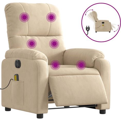 Maison Exclusive - Massagesessel Elektrisch Creme Mikrofasergeweb (1/5)