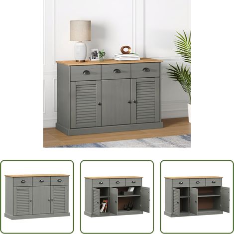 Schrank - Sideboard mit Schubladen VIGO 113x40x75 cm Massivholz Kiefer (1/5)