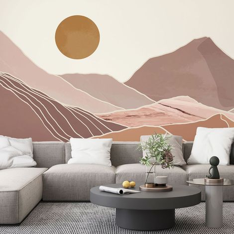 Papier peint panoramique - Paysage Boho - 130 cm x 73 cm (1/4)