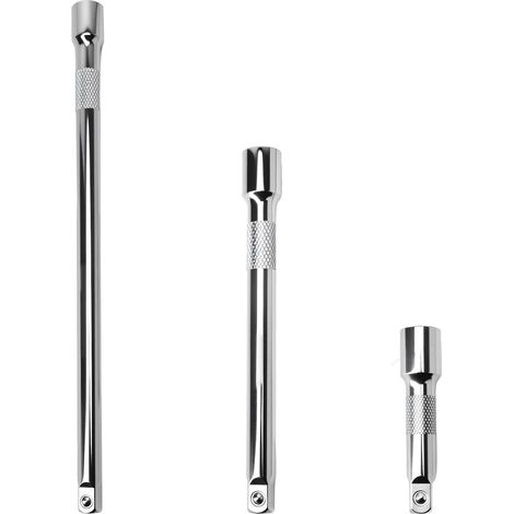 Set De 3 Rallonge Douille 3/8, Acier Chrome Vanadium, 75/150/250mm, Pour Réparation Auto Et Bricolage (1/5)