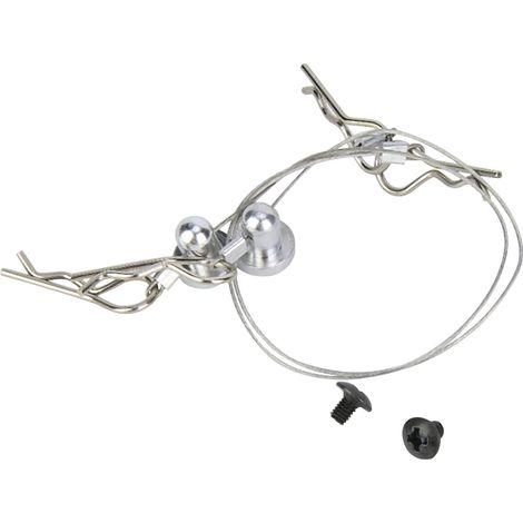 Clip anti-perte avec vis de retenue pour coque Traxxas 1/10 - Argent (1/5)