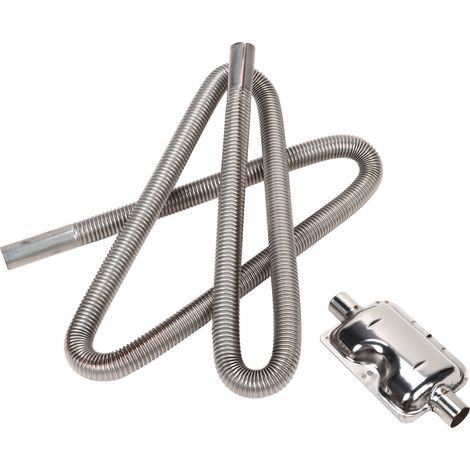 Tuyau d'échappement chauffage stationnaire air avec silencieux et réservoir inox, durite ventilation diesel, Ø int 2,5 cm, 200 cm (1/5)