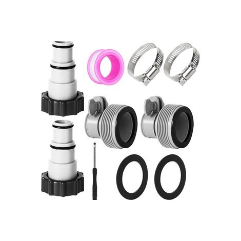 Kit d'adaptateur pour pompe de filtration Intex – Conversion 1,25 pouce vers 1,5 pouce – Raccord pour piscine-Deux lots (1/5)