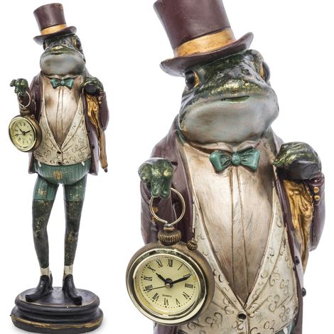 Uhrfigur Pierrot-Frosch mit Uhr (1/5)
