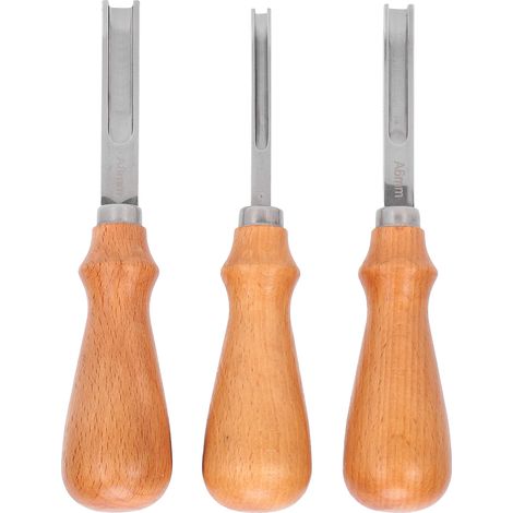 3pcs Leather Edger Professional Trimming Working Kit with Wooden Handle for DIY Craft Leather Cutting (1/5)