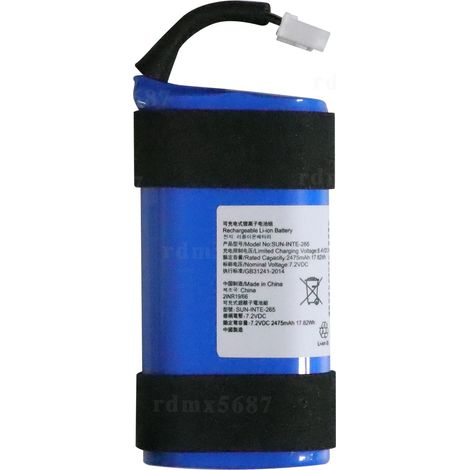 Batterie Li-Polymère rechargeable compatible avec JBL Partybox On-The-Go 7,2 V 2475 mAh (référence : SUN-INTE-265) (sans L)