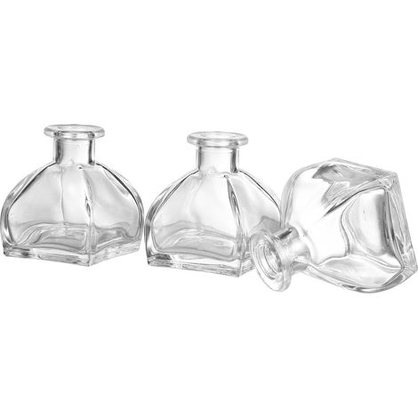Lot de 3 Bouteilles d'Aromathérapie en Verre 150 ML Bocaux Rechargeables à Large Ouverture pour Diffuseur d'Huiles Essentielles Décoration d'Intérieur et Pendaison de (1/5)