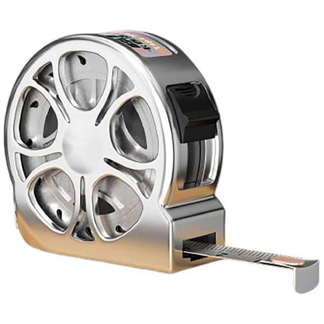 Mètre ruban rétractable mini creux de 2 m - Outil de mesure portable en acier inoxydable avec porte-clés argenté (1/4)