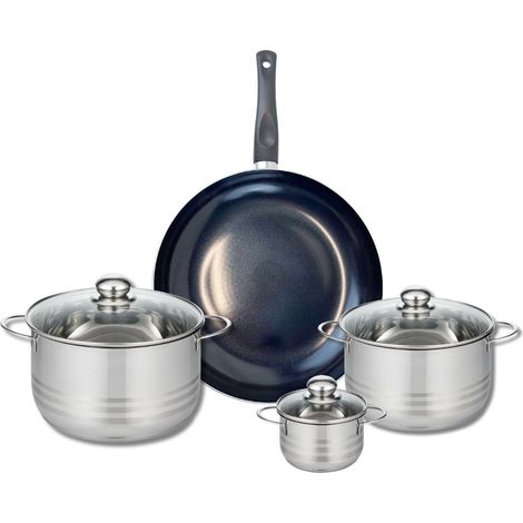 Ensemble de 1 Poêle de cuisson 32 cm et 3 faitouts 12, 20 et 24 cm Elo Prima Brillant (1/5)