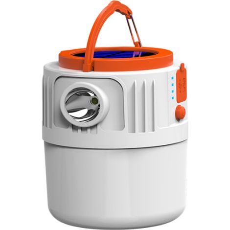 JANMIR-Lampe solaire LED rechargeable pour tente de camping, 5 modes d'éclairage pour recharger vos appareils, idéale pour la survie, le camping et la randonnée. (1/5)
