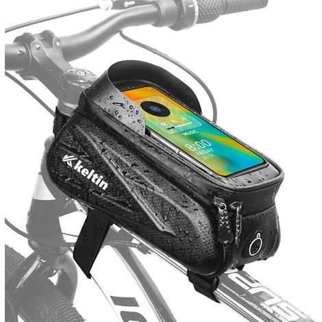 Bolsa impermeable - alforja para bicicleta con cierre de velcro y soporte para teléfono (40) (1/5)