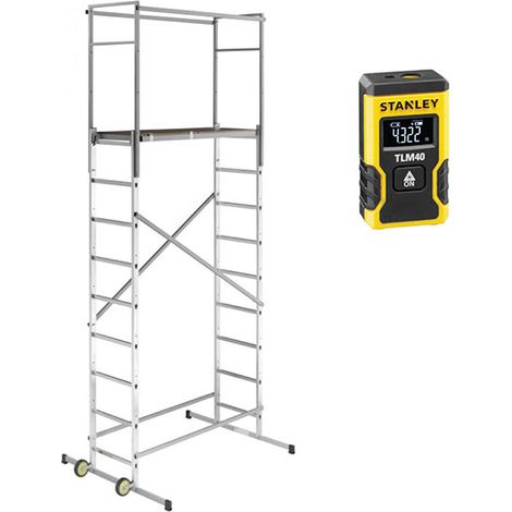 Trabattello domestico - Altezza di lavoro max. 4.50m + Telemetro laser STANLEY - 9475-901-LASER (1/5)