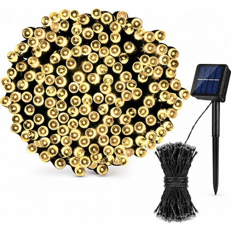 Guirlande Lumineuse LED Solaire Blanc Chaud, 200 LED, 8 Modes, Étanche pour Jardin et Décoration de Noël (1/5)