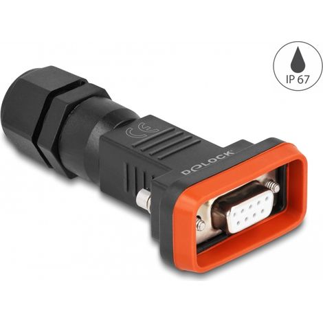 Delock D-Sub de 9 pines hembra con carcasa IP67 resistente al agua
