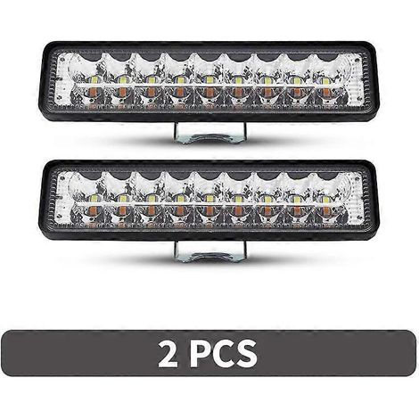 Barre lumineuse LED mince blanche et ambrée pour tout-terrain, projecteur/faisceau large, antibrouillard, pour SUV 4x4, lampe de travail LED 54 W, lot de 2 (1/5)