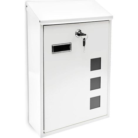Buzón de diseño contemporáneo blanco de pared para jardín exterior 1013007 (1/3)
