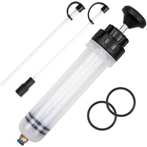 BUNTHAUS Seringue a Huile 500ML, Huile Aspiration Seringue, Seringue Liquide de Frein avec 2 Tuyaux et D'anneaux en 2 Caoutchouc de Rechange Pompe Seringue Manuelle (1/5)