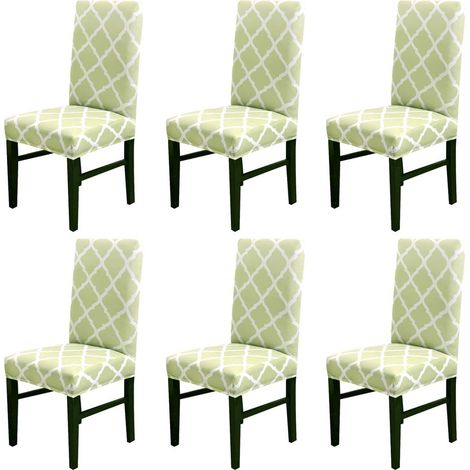 Set of 4/6 universal stretch chair covers for dining room, wedding, banquet, party (green) (1/5)