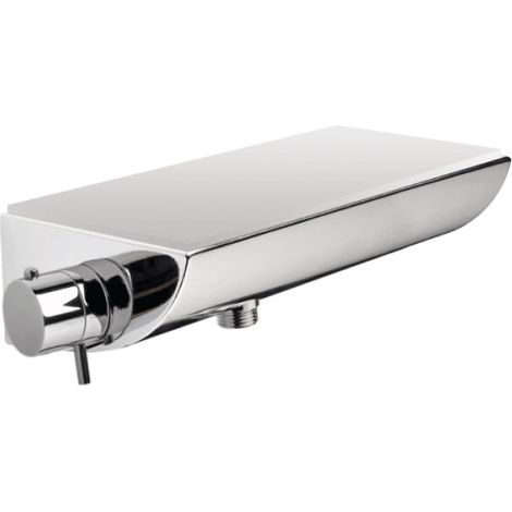 Mitigeur thermostatique externe pour douche avec étagère et plaque en verre TEO - BOSSINI V40004030