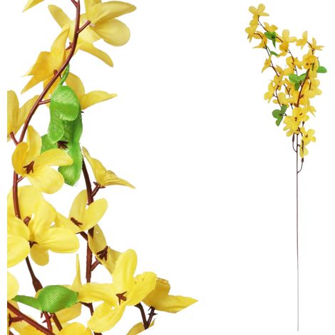 Fiori artificiali di forsizia, rami decorativi di forsizia, giallo Pasqua (1/5)