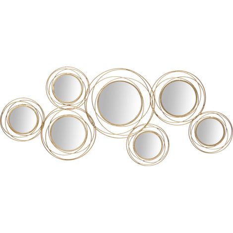 Pannello Specchio Oro Round 124,5x4x53,5 cm in Ferro Oro