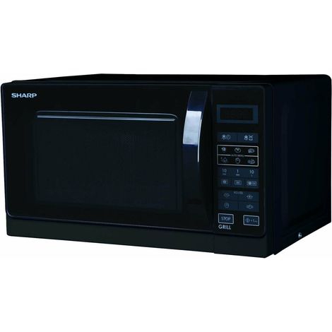 Sharp R-742BKW - Forno a microonde combinato, 25 L, 900 W, Classe A, microonde e grill, Nero (1/10)