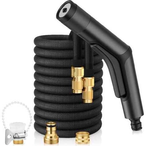 Filiyano-Pistolet à eau haute pression de 15 m pour le lavage de voiture, tuyau et pistolet en alliage d'aluminium et raccord universel (1/5)