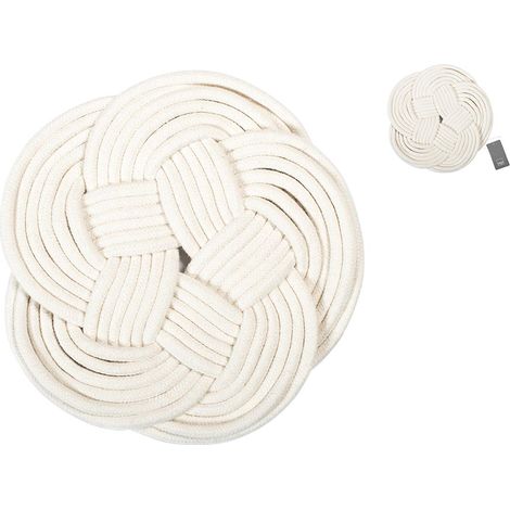 Salvamanteles redondo de algodón - Blanco - 27 cm