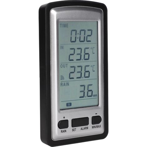 Pluviomètre numérique sans fil domestique avec transmission RCC et enregistreur de température pour une utilisation intérieure et extérieure. (1/5)