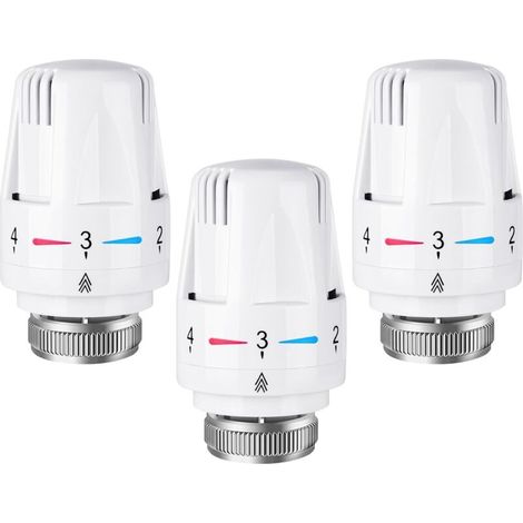 3pcs Tête de radiateur thermostatique, Tête thermostatique, raccord M30 x 1,5,Tête thermostatique Intelligente pour Thermostat Intelligent et Pack Chauffage collectif