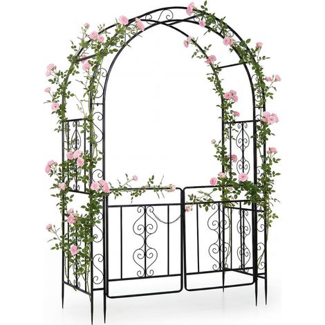 Décoration et Intimité Extérieure Arche de Jardin avec Portillon Verrouillable en Métal pour Pelouse (1/5)