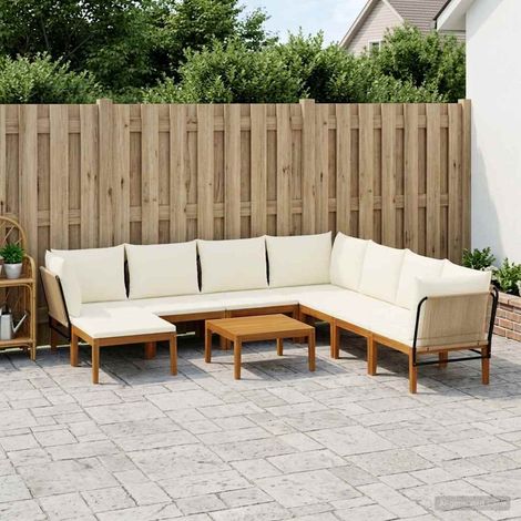 vidaXL 9 uds. Madera de Acacia Sólida y Cuerda Natural (1/5)