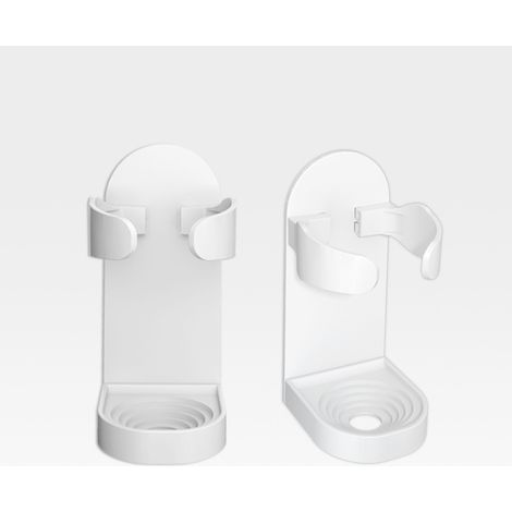 Soporte para cepillo de dientes eléctrico de 2 piezas, soporte autoadhesivo para pasta de dientes, organizador de baño universal para montaje en pared (blanco) (1/4)