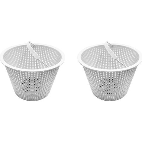 Deux paniers d'écumage robustes de 8 pouces pour l'entretien de la piscine SP1070, comprenant des contrepoids et des poignées. (1/5)