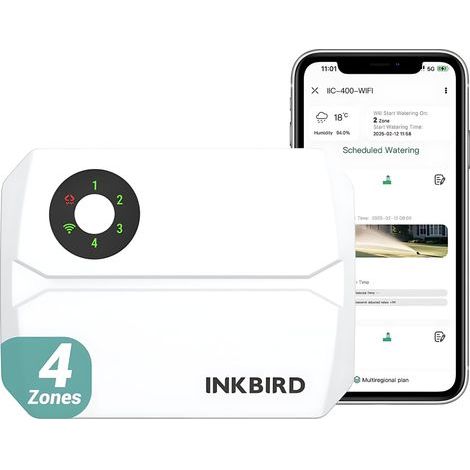INKBIRD Programmateur Arrosage 4 Voies WIFI IIC-400 WiFi Minuteur Minuterie Irrigation Intelligent Contrôle APP automatique (1/4)
